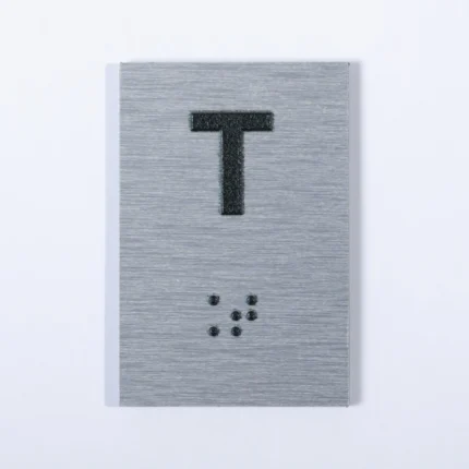 Placa Braille escadas-elevadores - Térreo - ACM 6x4cm