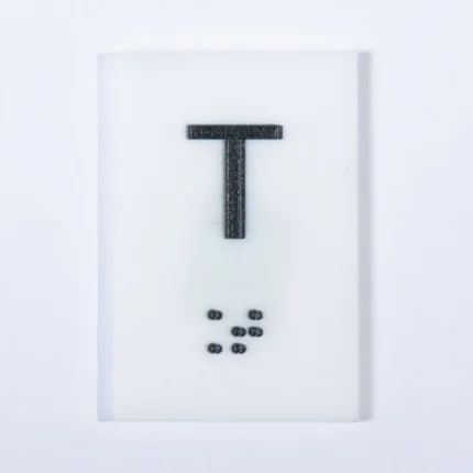 Placa Braille escadas-elevadores - Térreo - ACRILICO 6x4cm