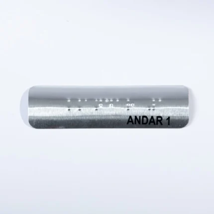 Placa braille corrimão 10x3cm - Andar 1