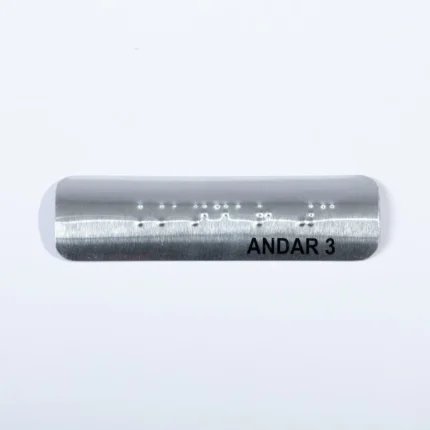 Placa braille corrimão 10x3cm - Andar 3