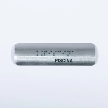 Placa braille corrimão 10x3cm - Piscina